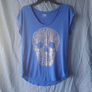 Juniors royal blue with silver skull